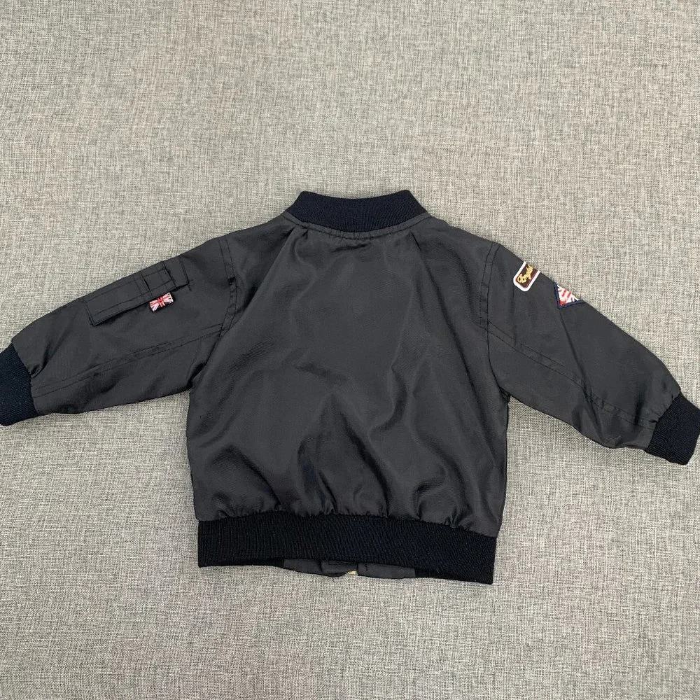 English Laundry Size 2T Kids Zip Up‎ jacket Windbreaker Gray Black Long Sleeve